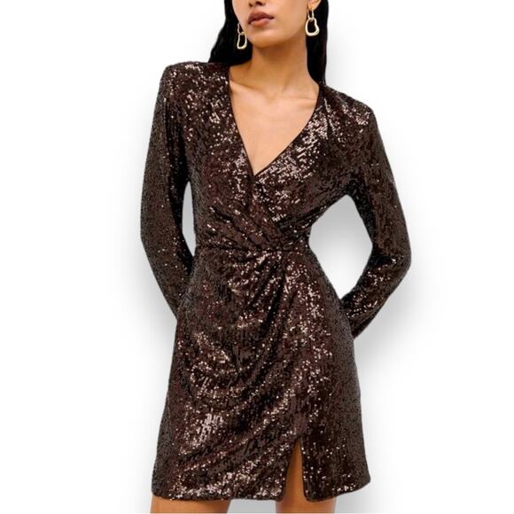 NWT Jonathan Simkhai Monty Hammered Sequins Blazer Dress Sable 6 Women’s - Picture 10 of 10